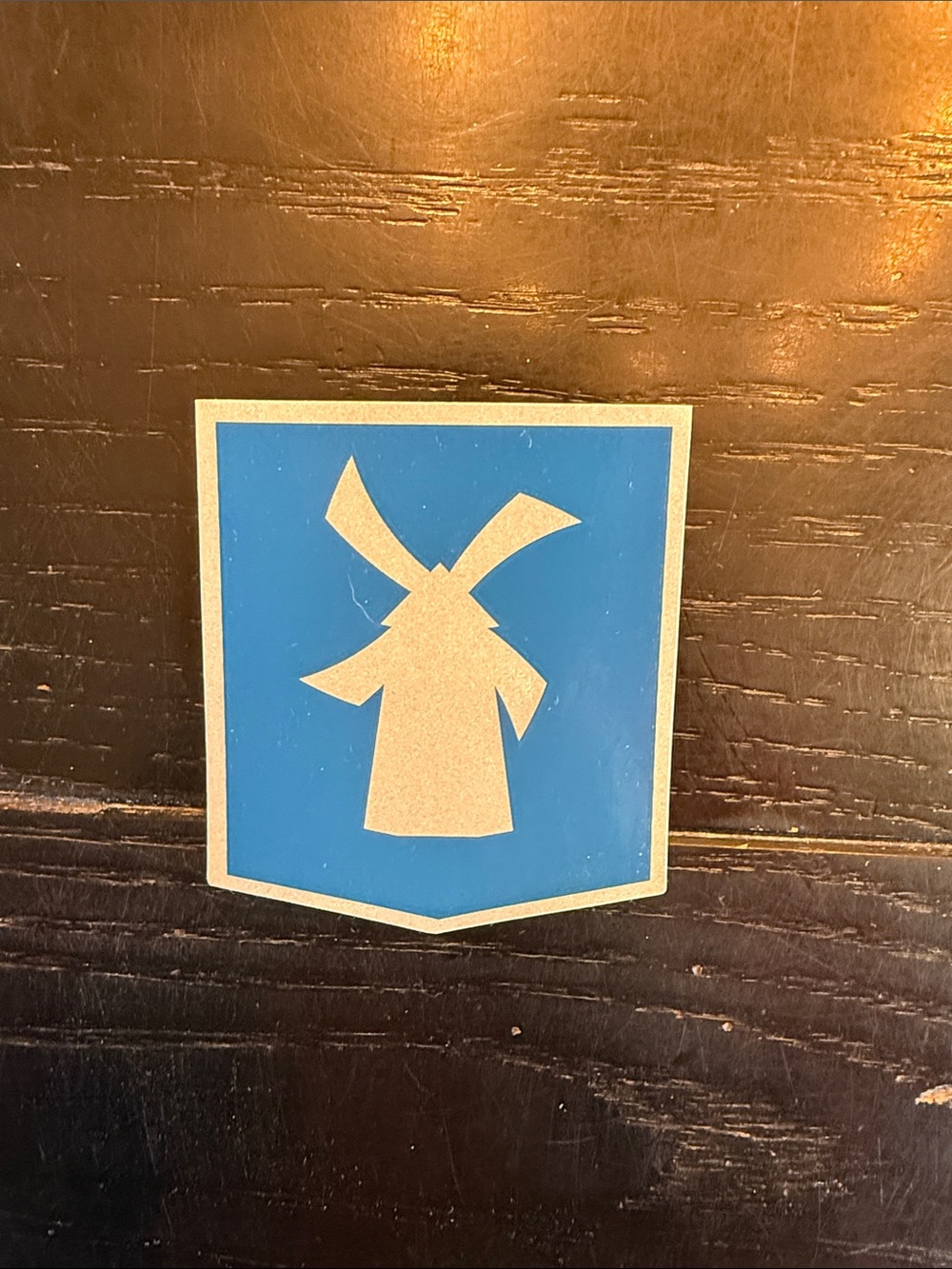 Dutch Bros Blue and Cream Windmill Shield Sticker